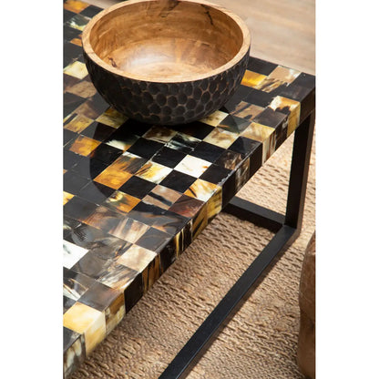 aRmanica OBRO BLACK SHELL SQUARE COFFEE TABLE