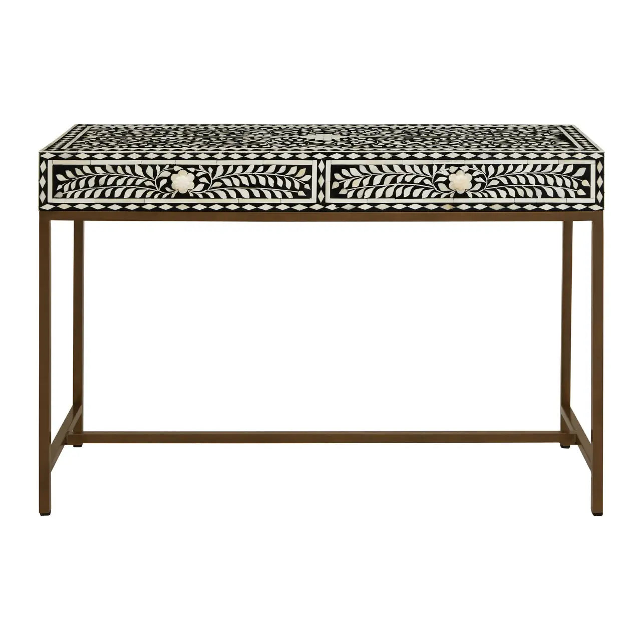 aRmanica FUSION CONSOLE TABLE WITH GOLD FINISH LEGS