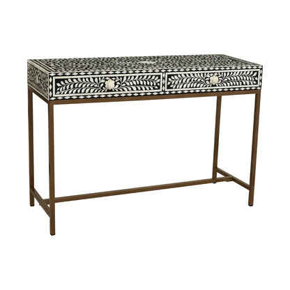 aRmanica FUSION CONSOLE TABLE WITH GOLD FINISH LEGS