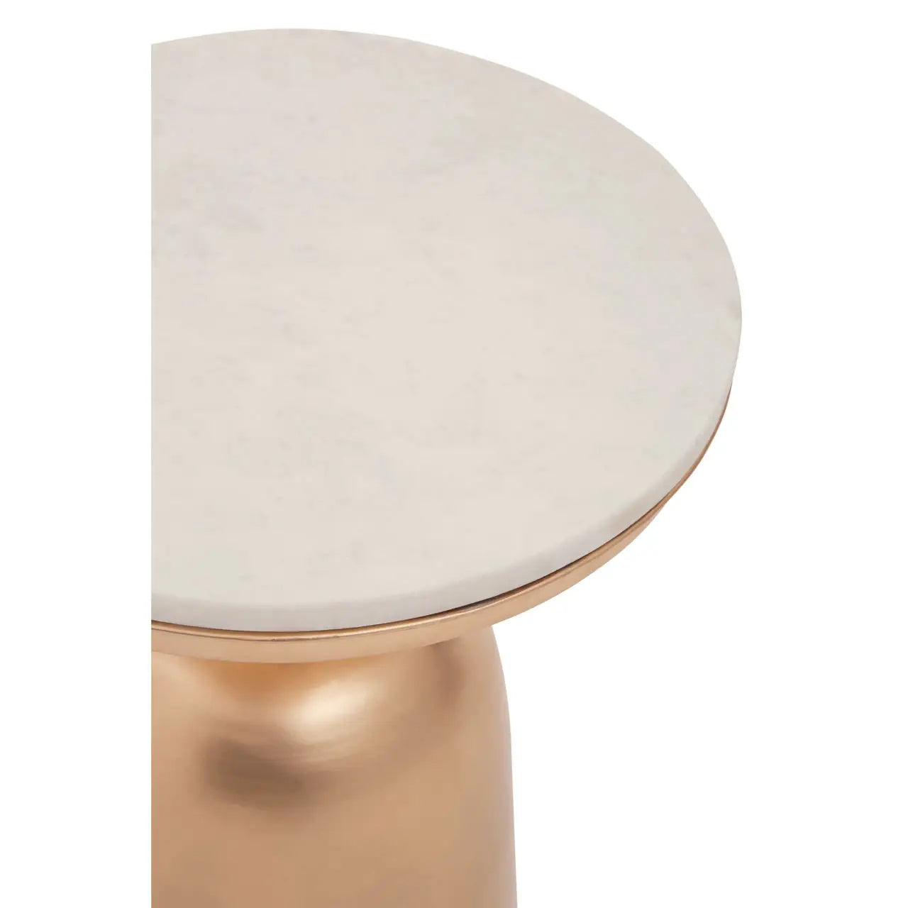 aRmanica AMIO WHITE MARBLE TOP GOLD BASE SIDE TABLE