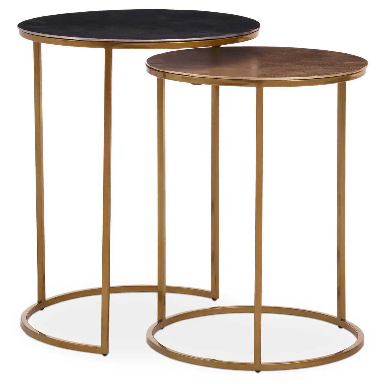 aRmanica Nest Of Two Gold Tables