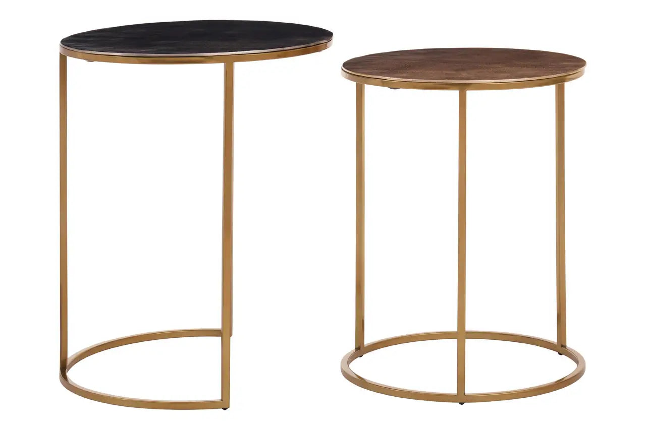 aRmanica Nest Of Two Gold Tables