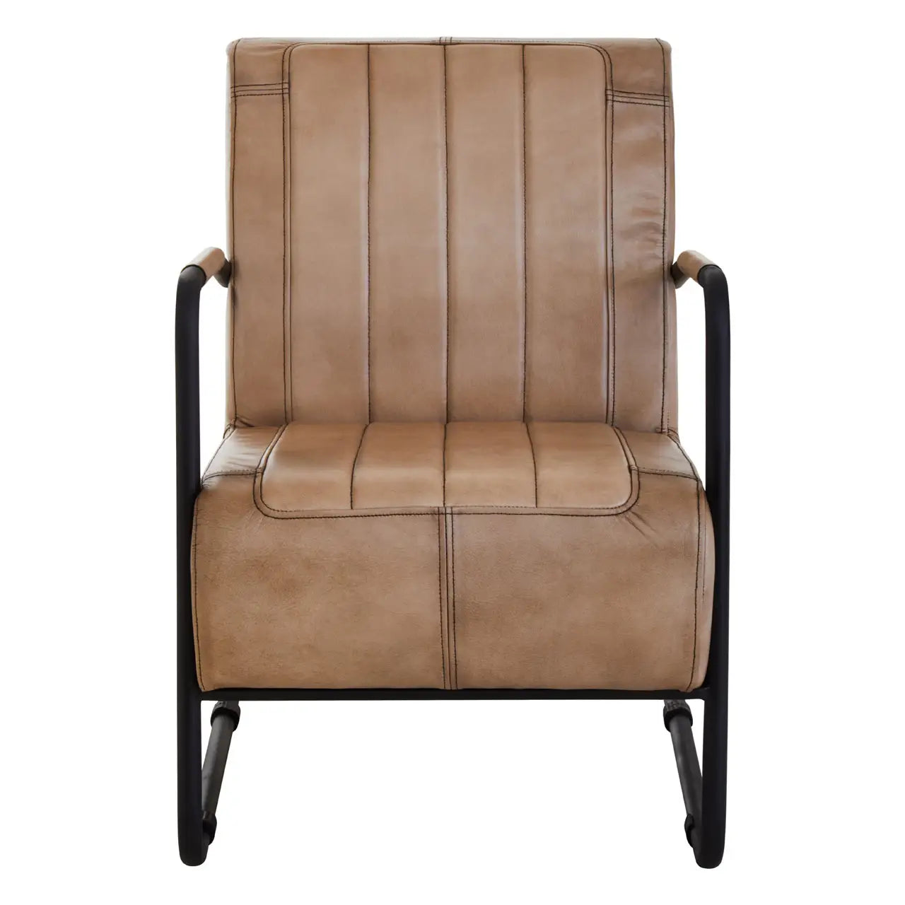 aRmanica BUFFALO GREY ALVES LEATHER ARMCHAIR