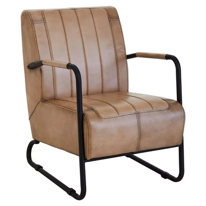 aRmanica BUFFALO GREY ALVES LEATHER ARMCHAIR