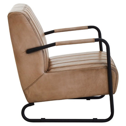 aRmanica BUFFALO GREY ALVES LEATHER ARMCHAIR