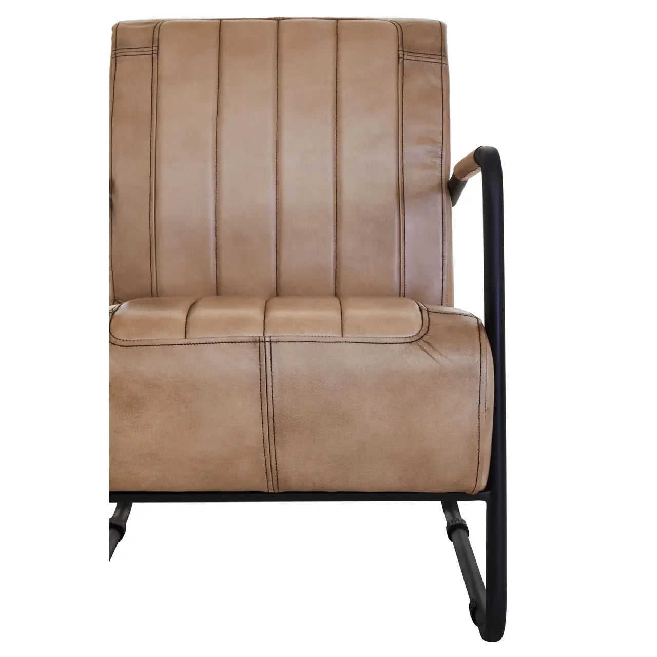 aRmanica BUFFALO GREY ALVES LEATHER ARMCHAIR