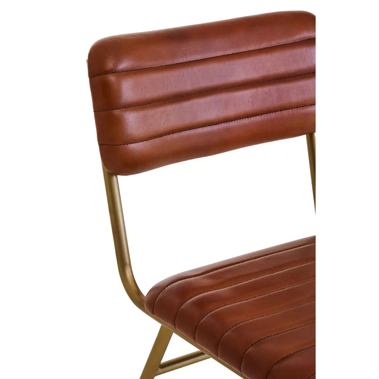 aRmanica BUFFALO TAN LEATHER ALVES DINING CHAIR  X2