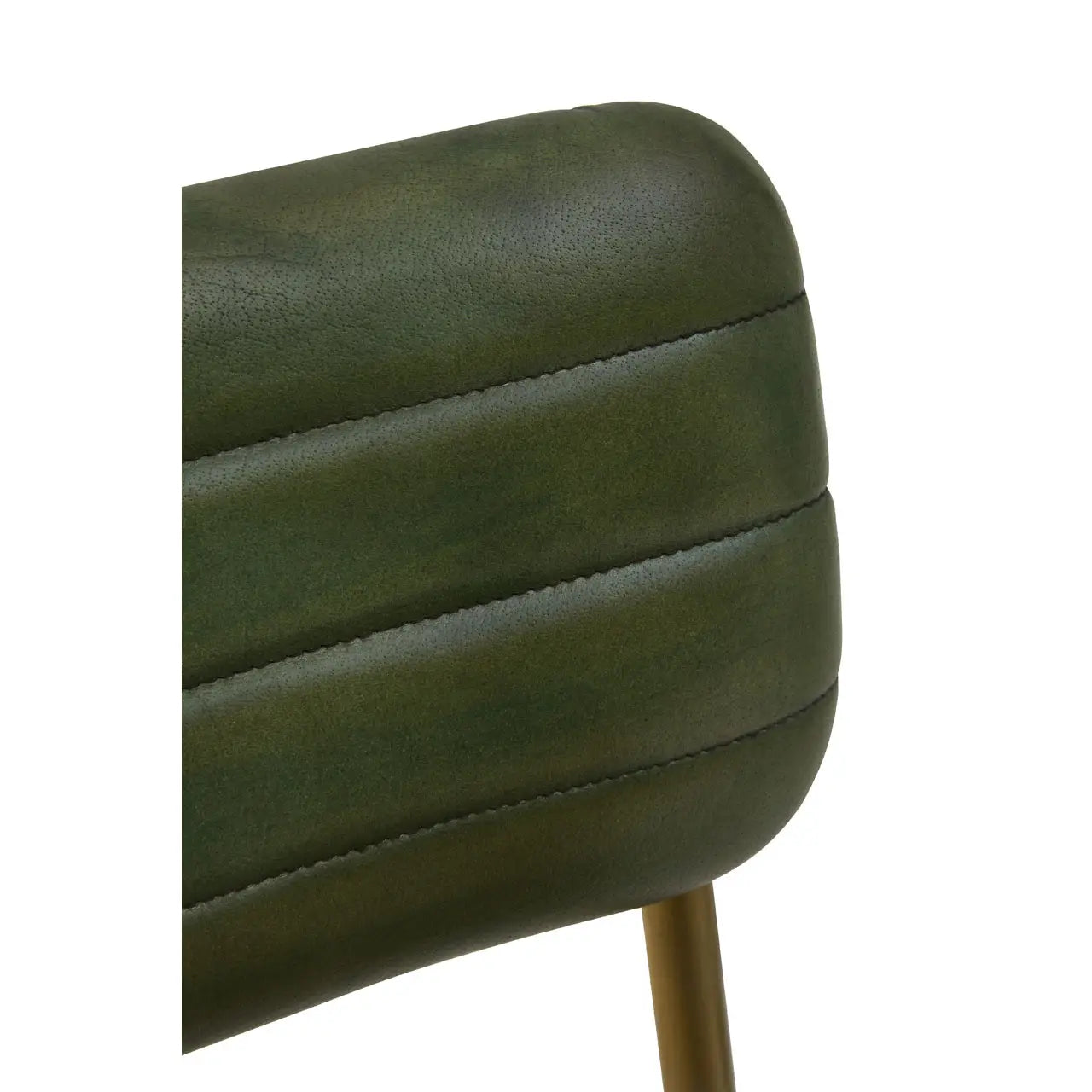 aRmanica BUFFALO GREEN LEATHER ALVES DINING CHAIR  X2