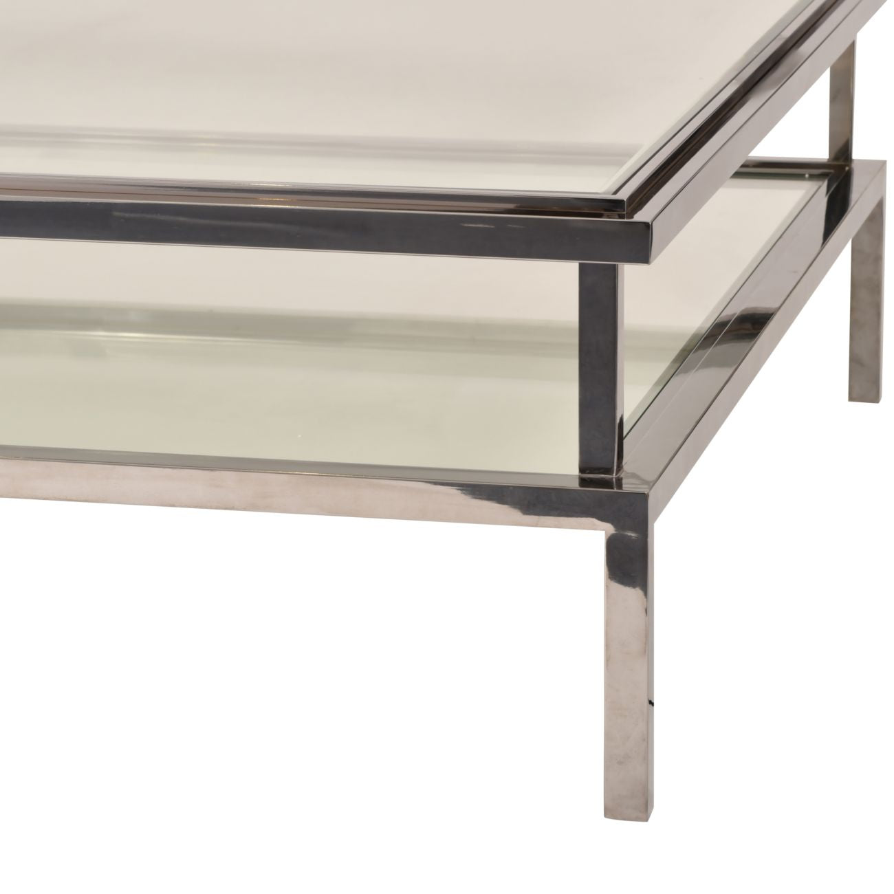 aRmanica Stainless Steel and Glass Square Coffee Table 120x120x42cm