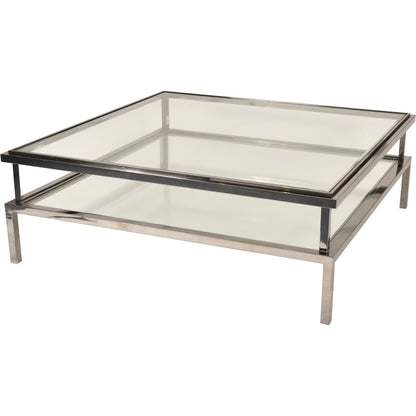 aRmanica Stainless Steel and Glass Square Coffee Table 120x120x42cm