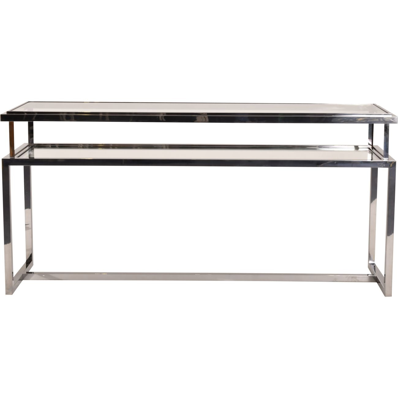 aRmanica Stainless Steel and Glass Console Table 160x45x76cm