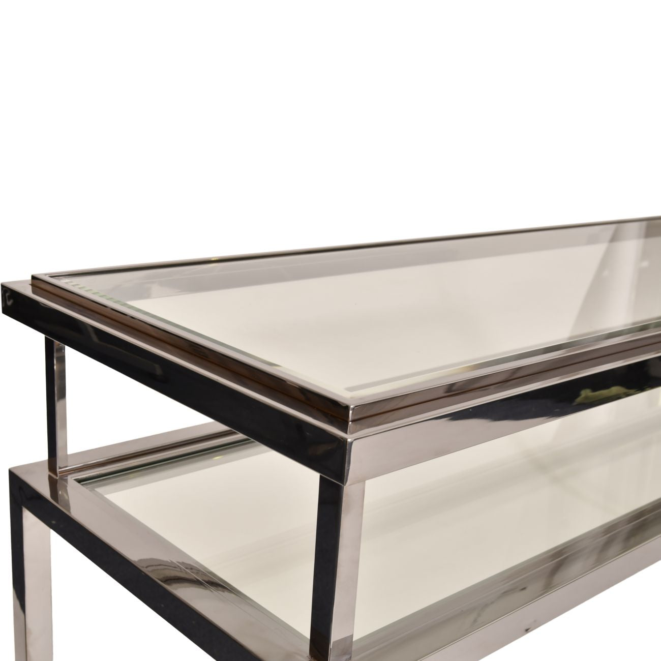 aRmanica Stainless Steel and Glass Console Table 160x45x76cm