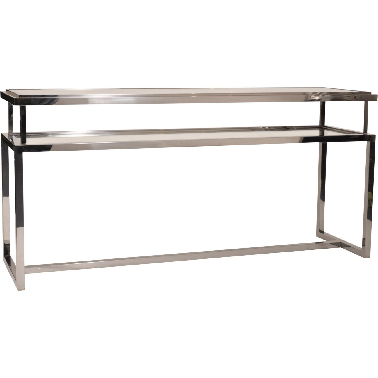 aRmanica Stainless Steel and Glass Console Table 160x45x76cm