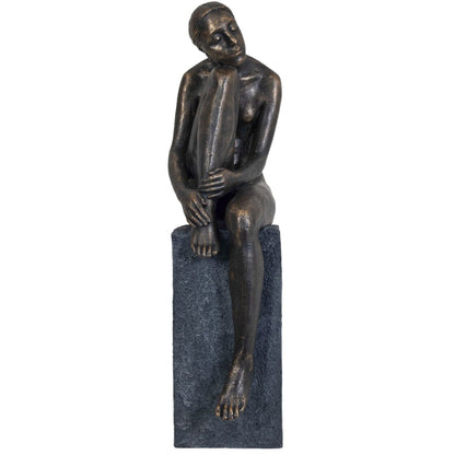 aRmanica Thinking Lady In Bronze Resin