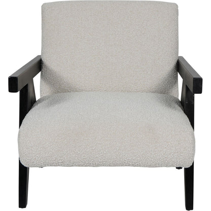 aRmanica Wooden Frame Cream Boucle Armchair