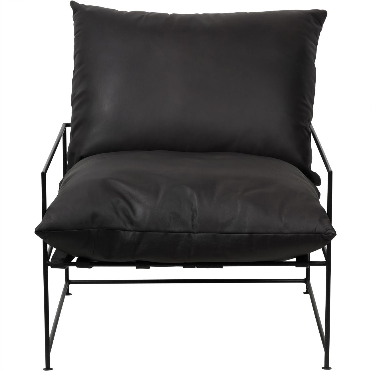 aRmanica Leather Occasional Chair in Black Leather