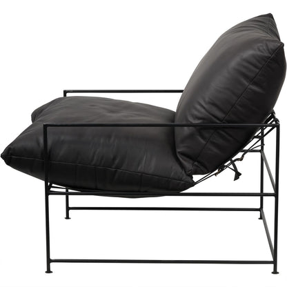 aRmanica Leather Occasional Chair in Black Leather