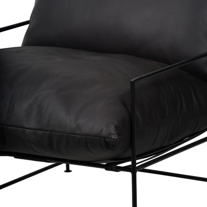 aRmanica Leather Occasional Chair in Black Leather