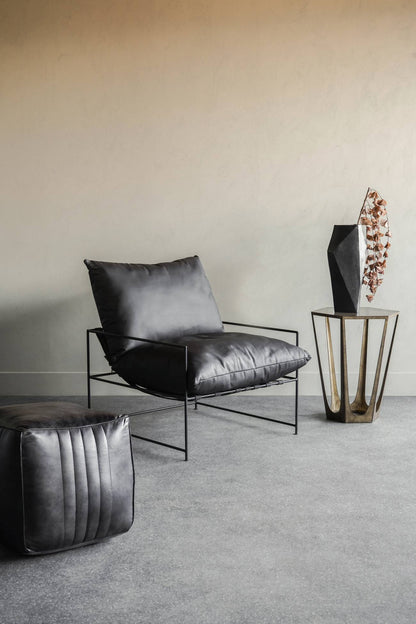 aRmanica Leather Occasional Chair in Black Leather