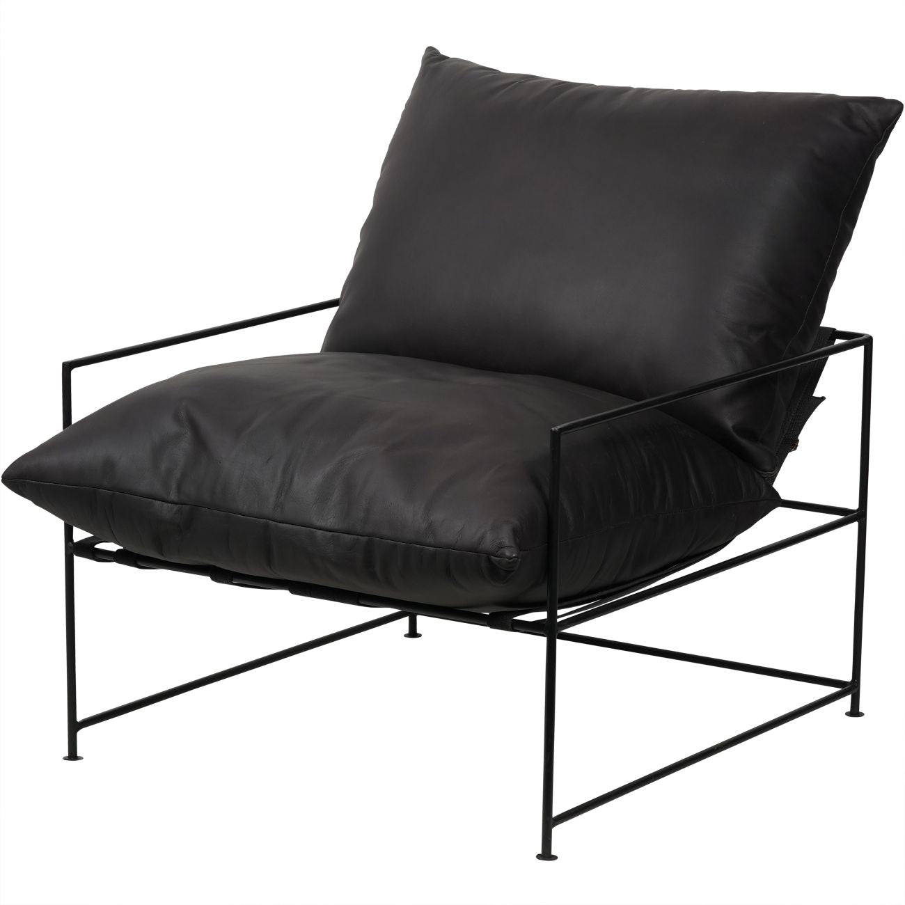 aRmanica Leather Occasional Chair in Black Leather