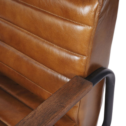 aRmanica Occasional Leather Chair is Cognac