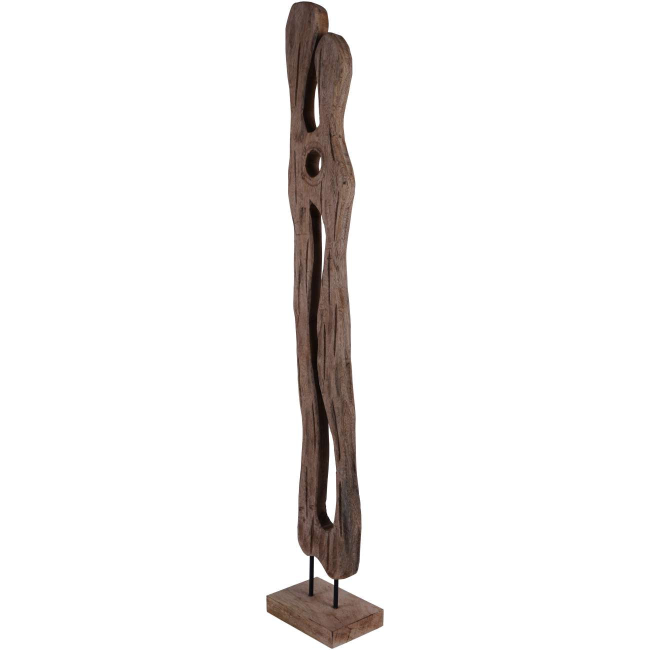 aRmanica Carved Wood Textured Sculpture Large