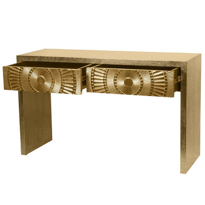 aRmanica Gold Embossed Metal Console