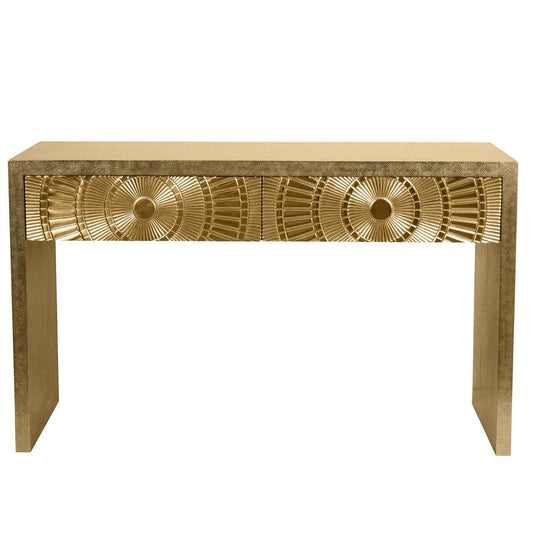 aRmanica Gold Embossed Metal Console