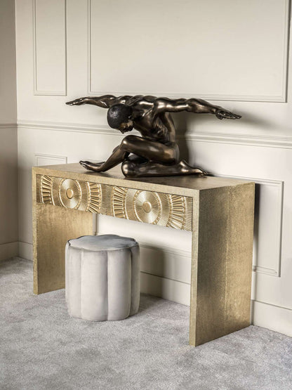 aRmanica Gold Embossed Metal Console