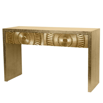 aRmanica Gold Embossed Metal Console