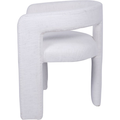 aRmanica Fully Upholstered Ivory Slub Chair