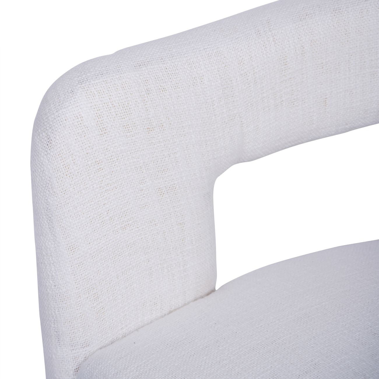 aRmanica Fully Upholstered Ivory Slub Chair