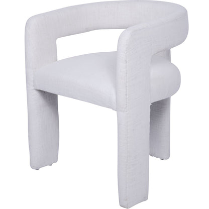 aRmanica Fully Upholstered Ivory Slub Chair