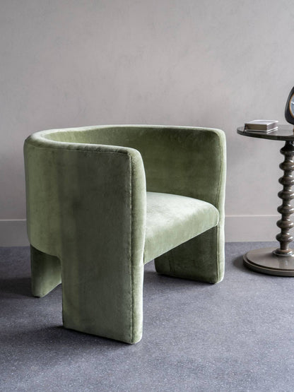 aRmanica Green Velvet Tri-Leg Chair