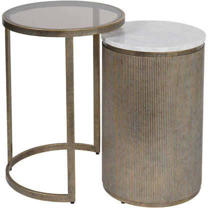 aRmanica Belvedere Aged Gold Nesting Side Table