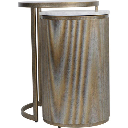 aRmanica Belvedere Aged Gold Nesting Side Table