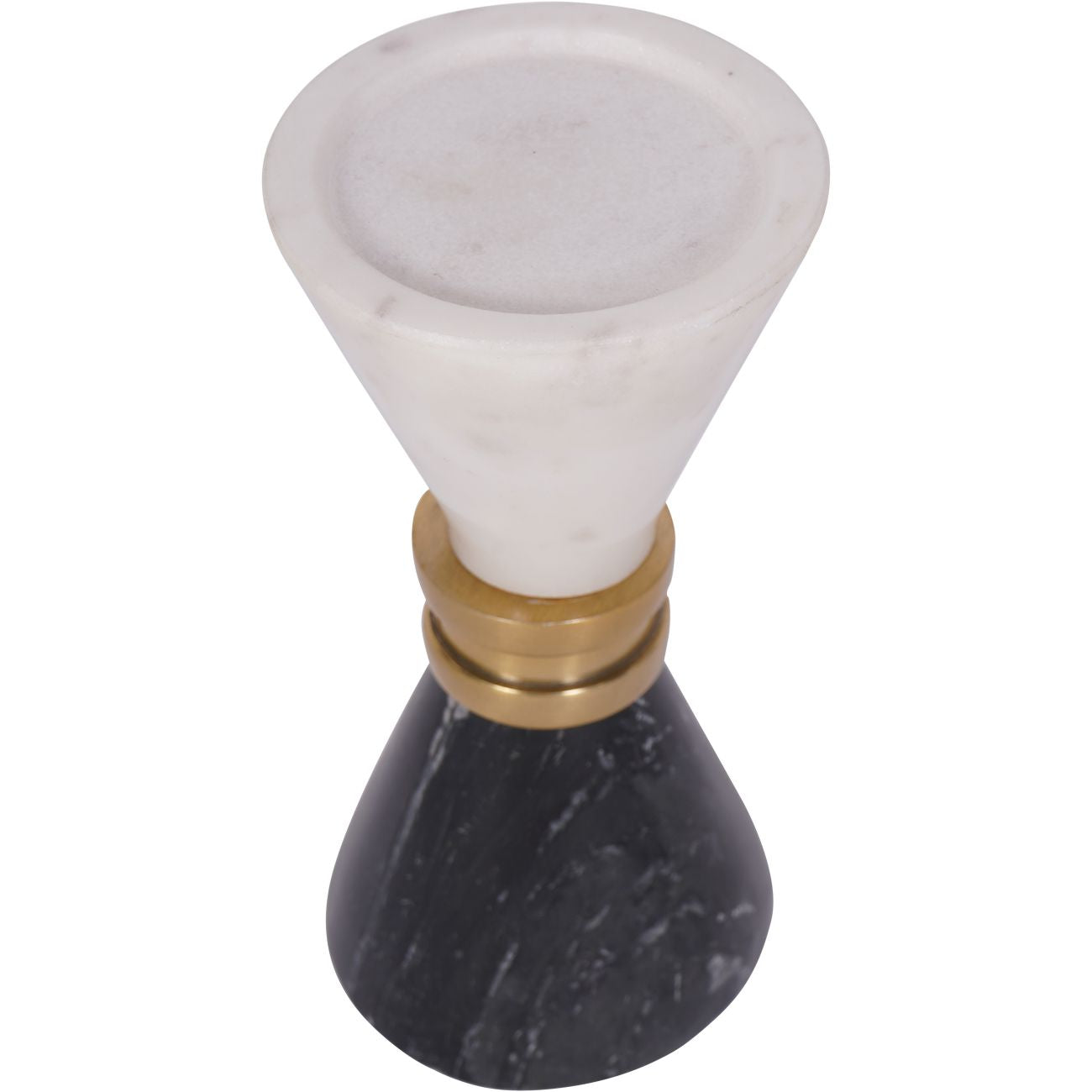 aRmanica Black & White Marble Candle Holder