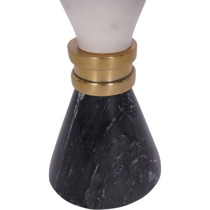 aRmanica Black & White Marble Candle Holder