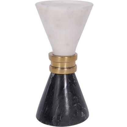 aRmanica Black & White Marble Candle Holder