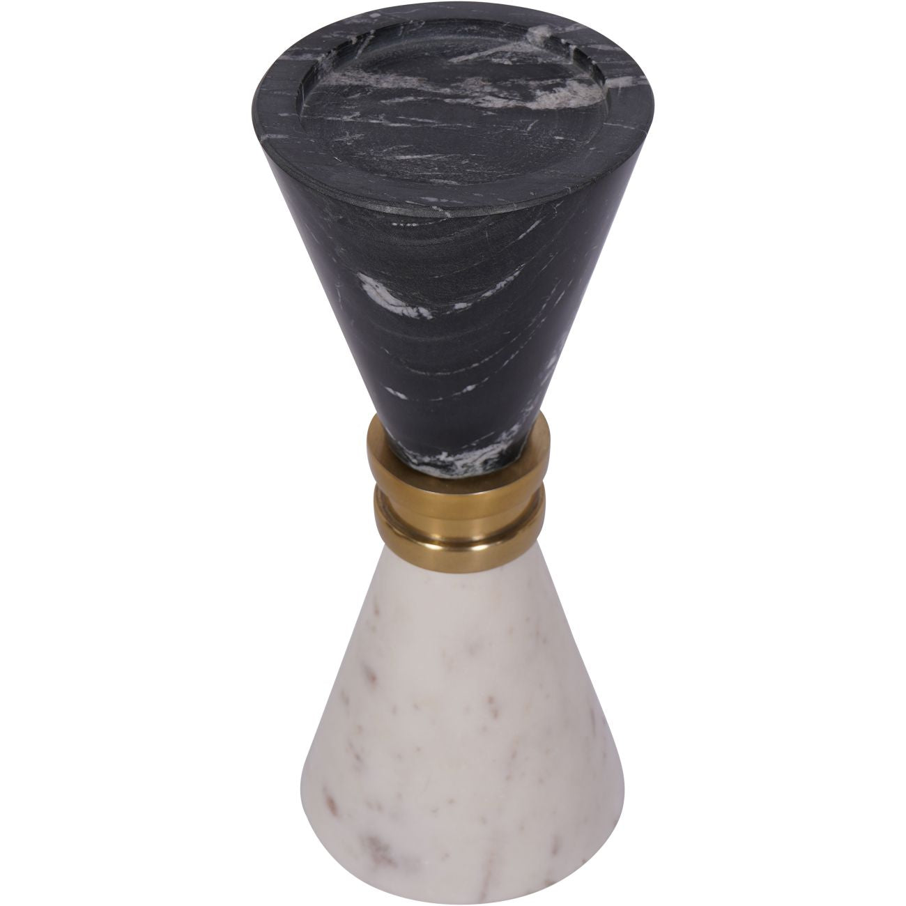 aRmanica Black & White Marble Candle Holder