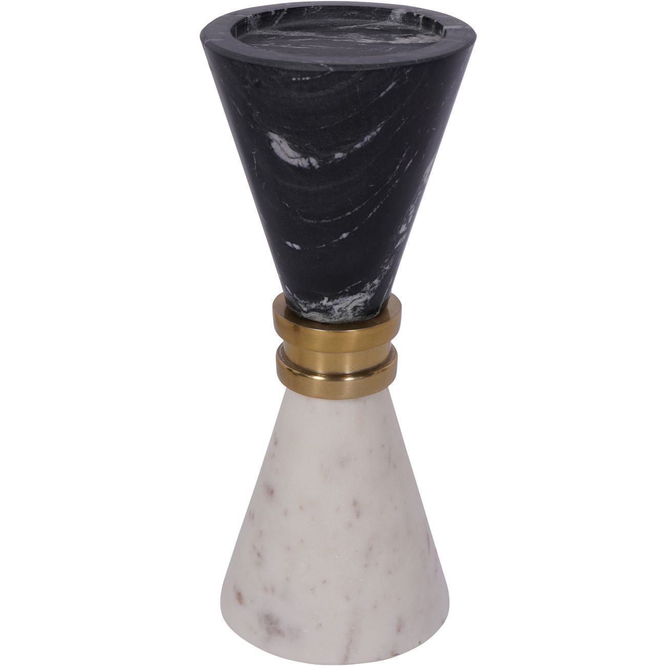 aRmanica Black & White Marble Candle Holder