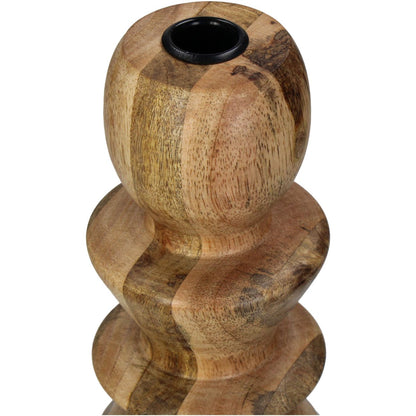 aRmanica Candle Stick Wood Beige 32cm