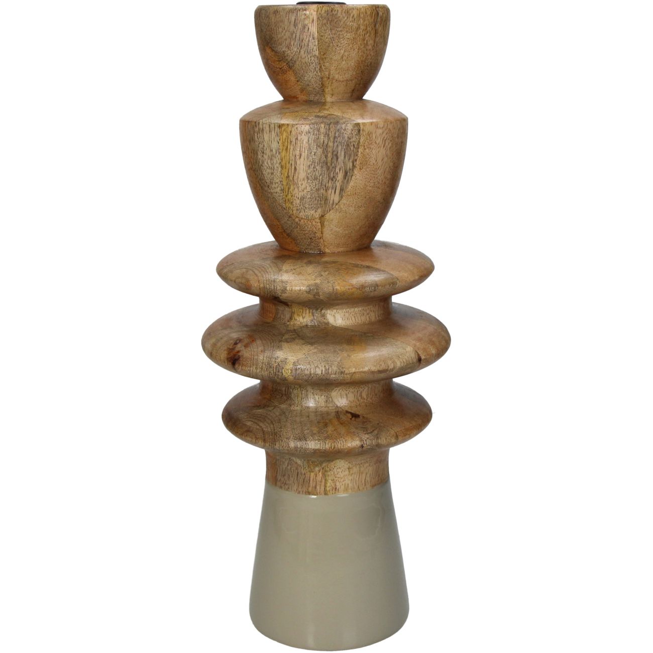 aRmanica Candle Stick Wood Beige 38cm