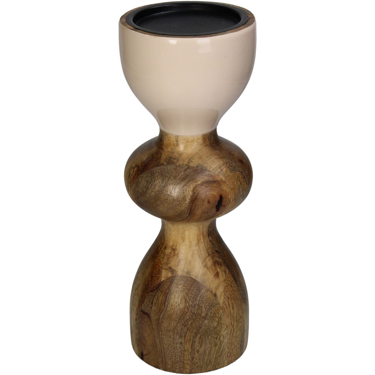 aRmanica Candle Holder Wood Beige 28cm