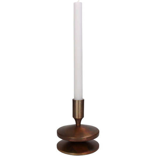 aRmanica Copper Effect Candle Stick 14cm