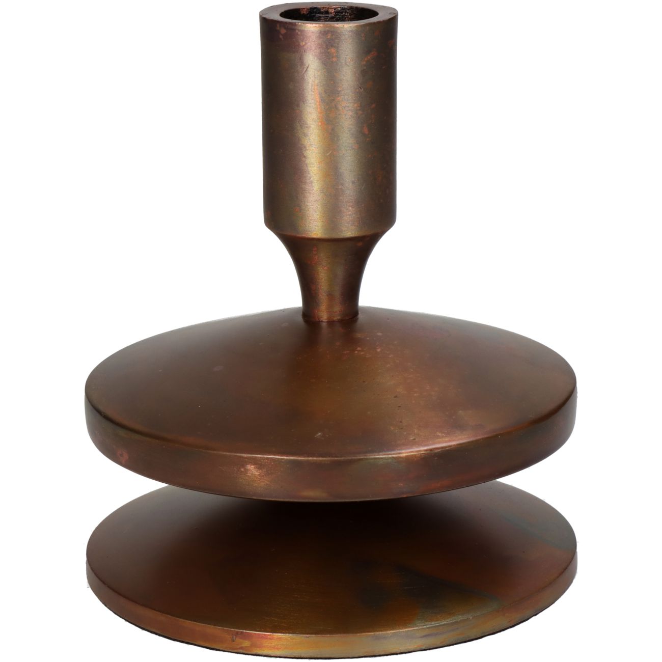 aRmanica Copper Effect Candle Stick 14cm