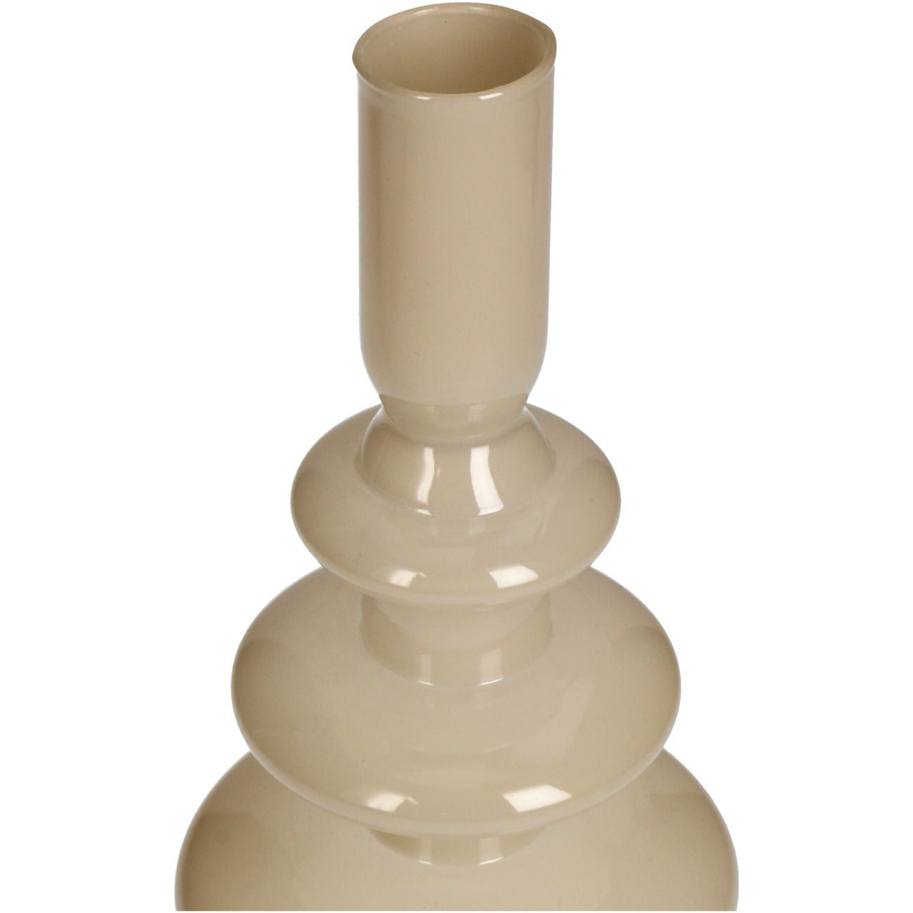 aRmanica Candle Stick Glass Beige 22.5cm