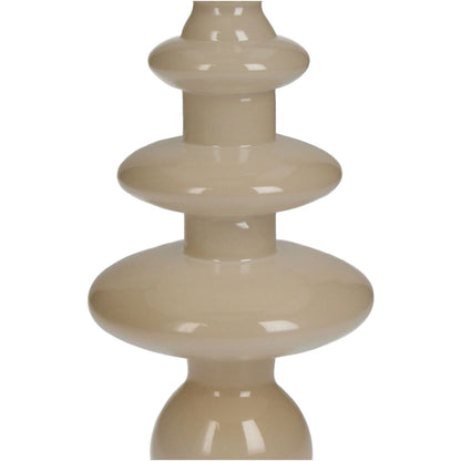 aRmanica Candle Stick Glass Beige 22.5cm