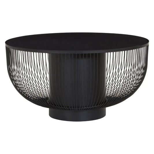 aRmanica TRENT COFFEE TABLE WITH BLACK GLASS TOP