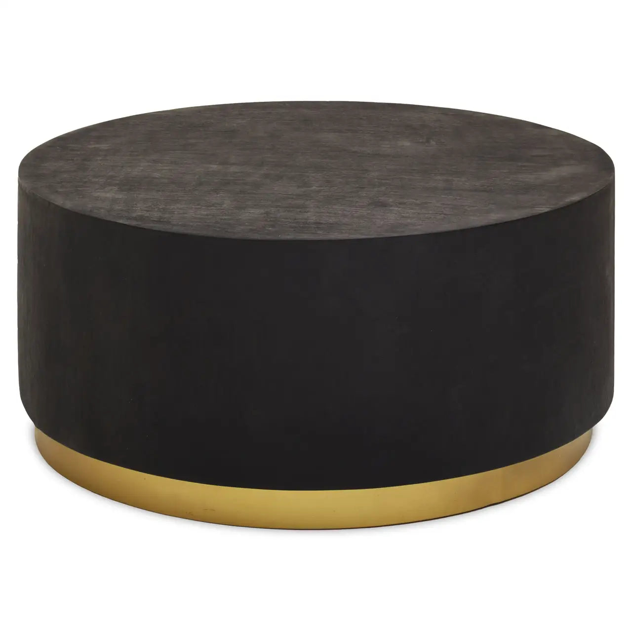 aRmanica NARBO BLACK AND GOLD CONCRETE LOOK ROUND COFFEE TABLE